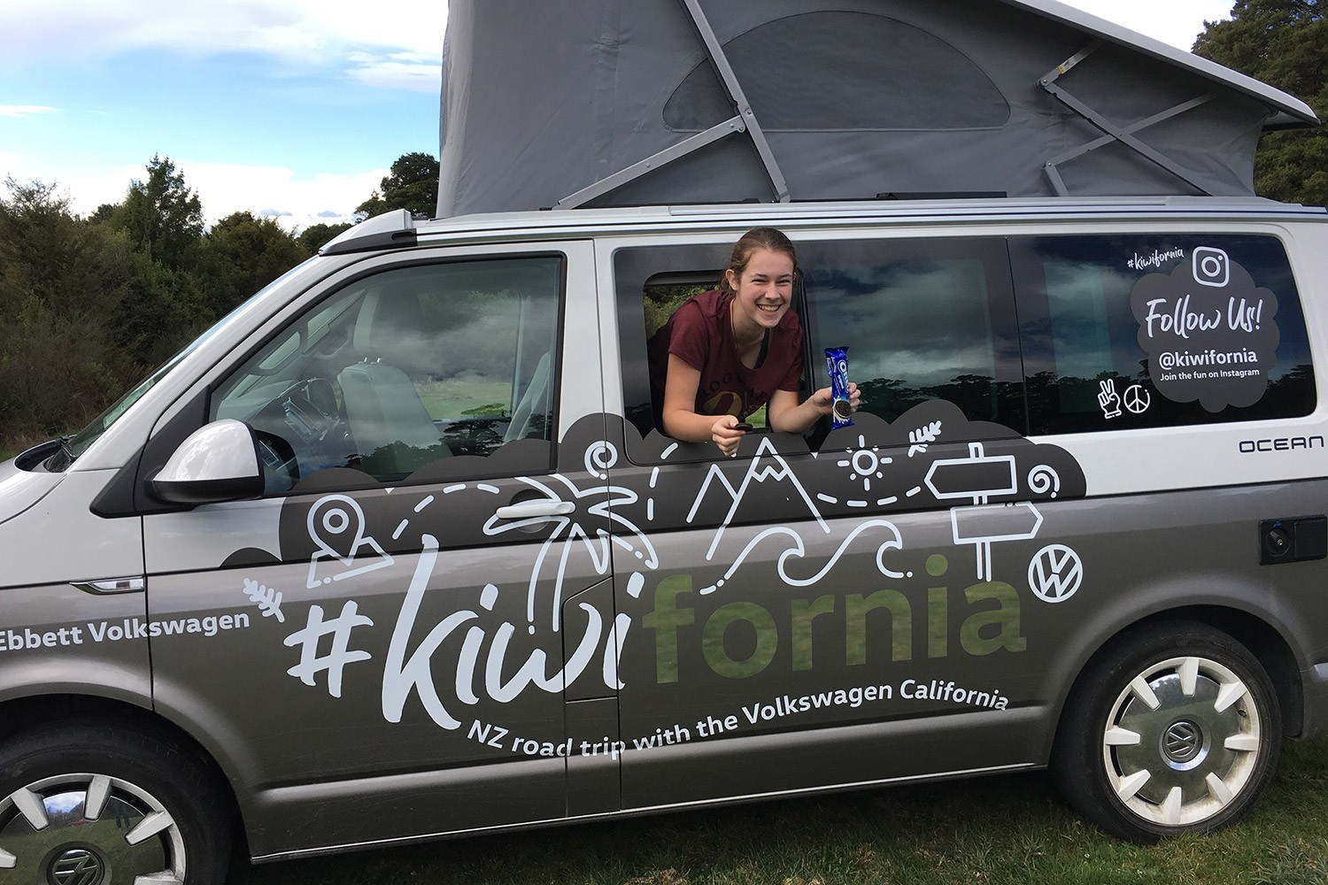The team at Ebbett Volkswagen branded up a VW California, and gave each member of staff a week to enjoy it with their friends and families, then captured their stories on the great “Kiwifornia” road trip.