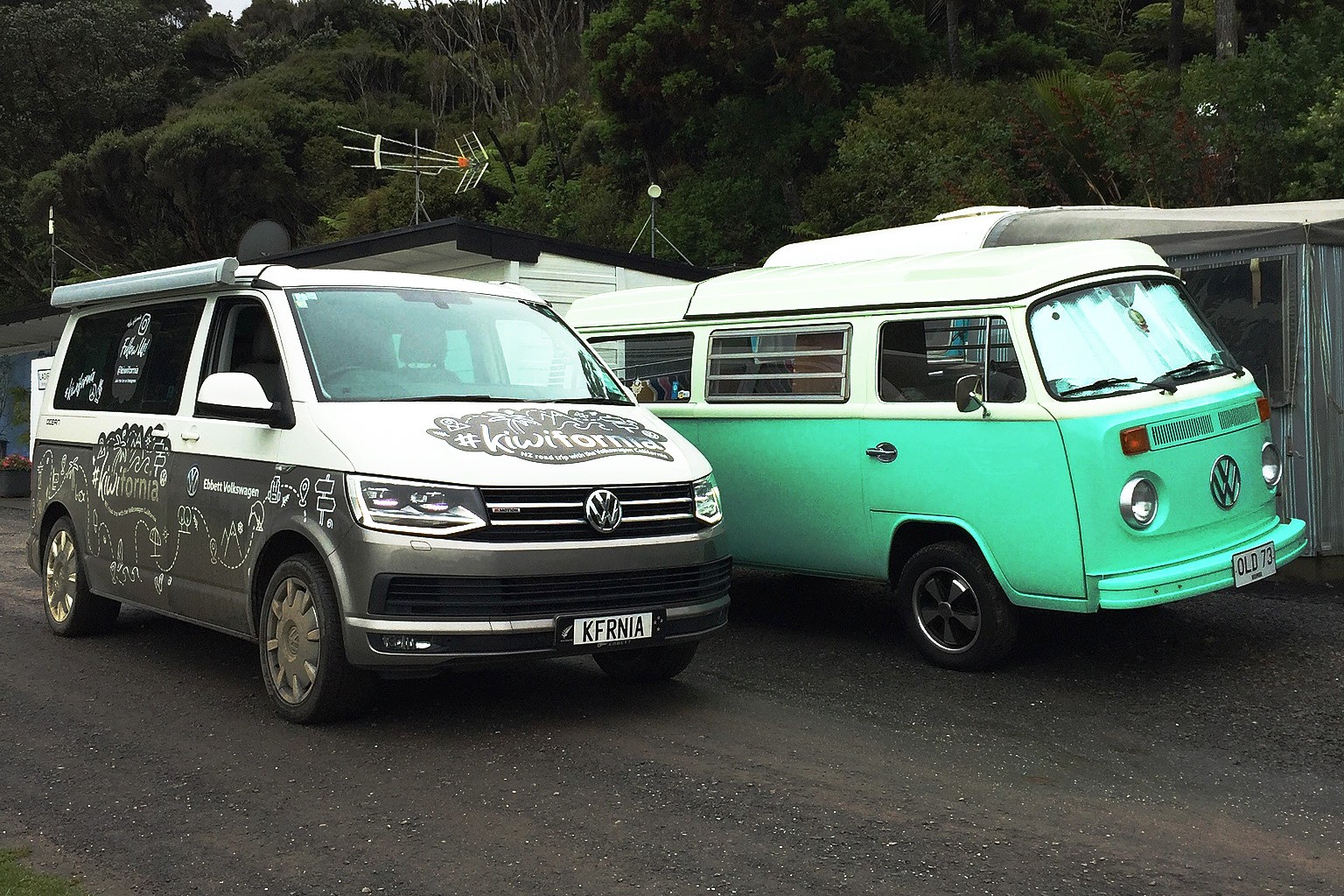 VW California Kiwifornia with Old VW